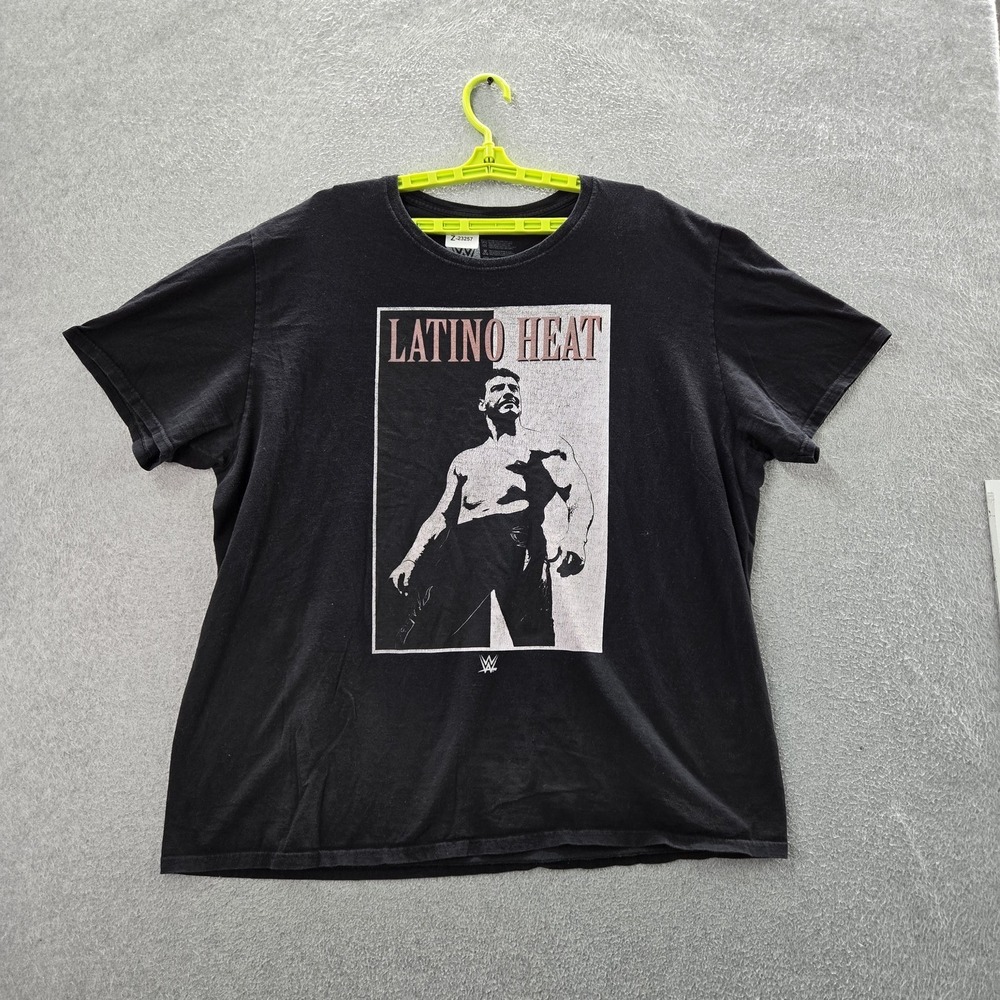 WWE Men Shirt XXL Black Graphic‎ Eddie Guerrero Latino Heat Logo Short Sleeve